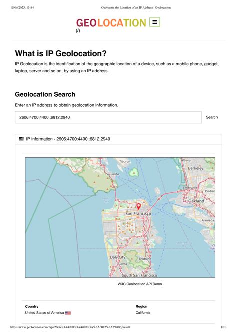 Geolocate the Location of an IP Address .
